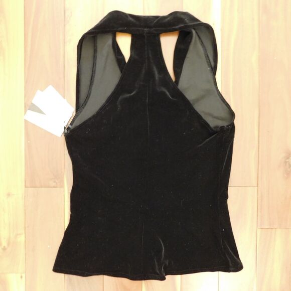 Vintage Medium Jessica McClintock Black Velvet Top Formal Racerback Cowl Y2K NWT - Picture 7 of 12